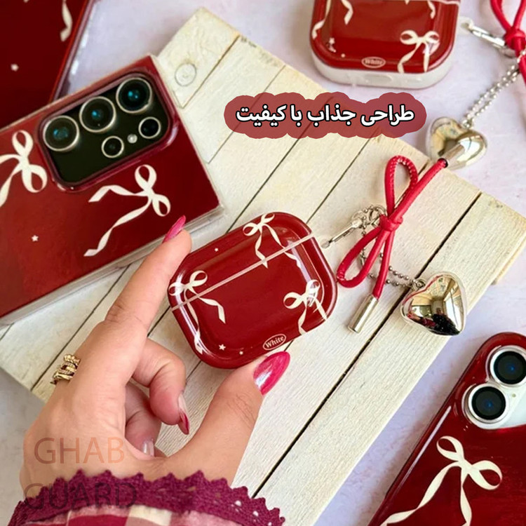 کاور قاب گارد مدل AIPSG مناسب برای کیس اپل AirPods 4 به همراه بند آویز