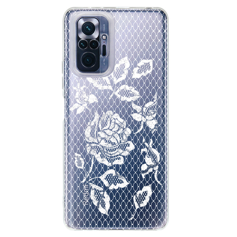 کاور مگافون طرح گل مدل C43-W مناسب برای گوشی موبایل شیائومی Redmi Note 10 Pro / 10 Pro Max