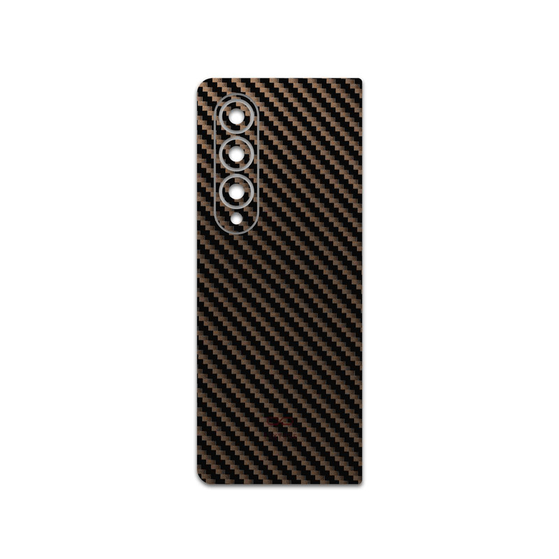 برچسب پوششی ماهوت مدل Glossy-Brown-Fiber مناسب برای گوشی موبایل سامسونگ Galaxy Z Fold4