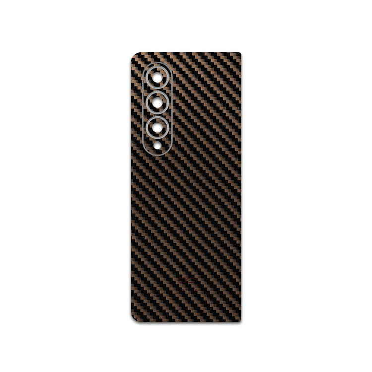 برچسب پوششی ماهوت مدل Glossy-Brown-Fiber مناسب برای گوشی موبایل سامسونگ Galaxy Z Fold4