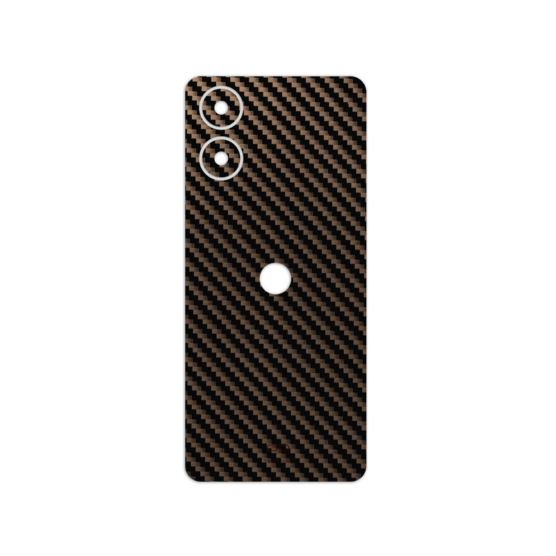 برچسب پوششی ماهوت مدل Glossy-Brown-Fiber مناسب برای گوشی موبایل موتورولا Moto G04