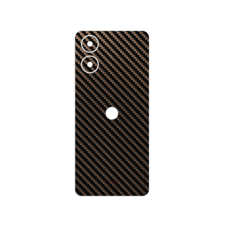 برچسب پوششی ماهوت مدل Glossy-Brown-Fiber مناسب برای گوشی موبایل موتورولا Moto G04