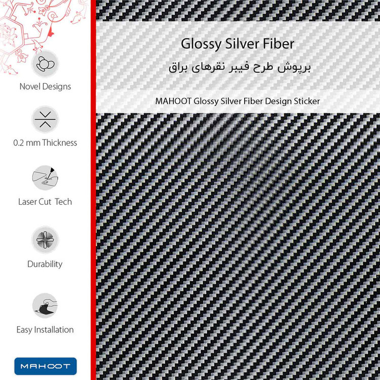 برچسب پوششی ماهوت مدل Glossy-Silver-Fiber مناسب برای گوشی موبایل سامسونگ Galaxy S24 FE