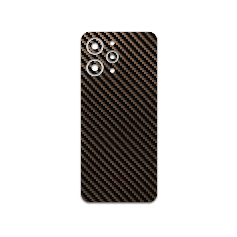 برچسب پوششی ماهوت مدل Glossy-Brown-Fiber مناسب برای گوشی موبایل شیائومی Redmi 12