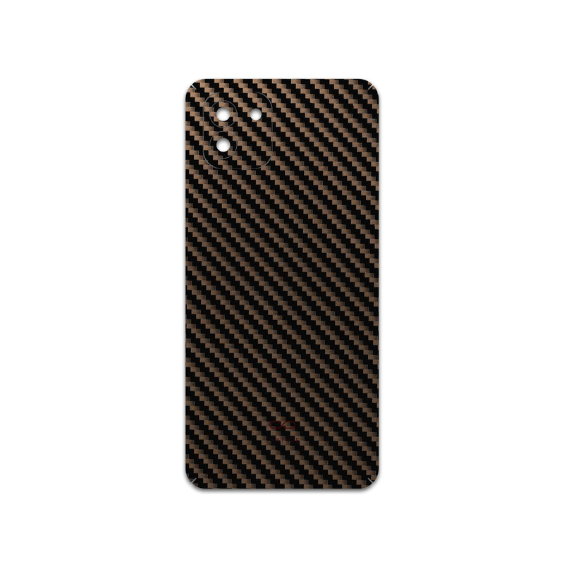 برچسب پوششی ماهوت مدل Glossy-Brown-Fiber مناسب برای گوشی موبایل سامسونگ Galaxy A03