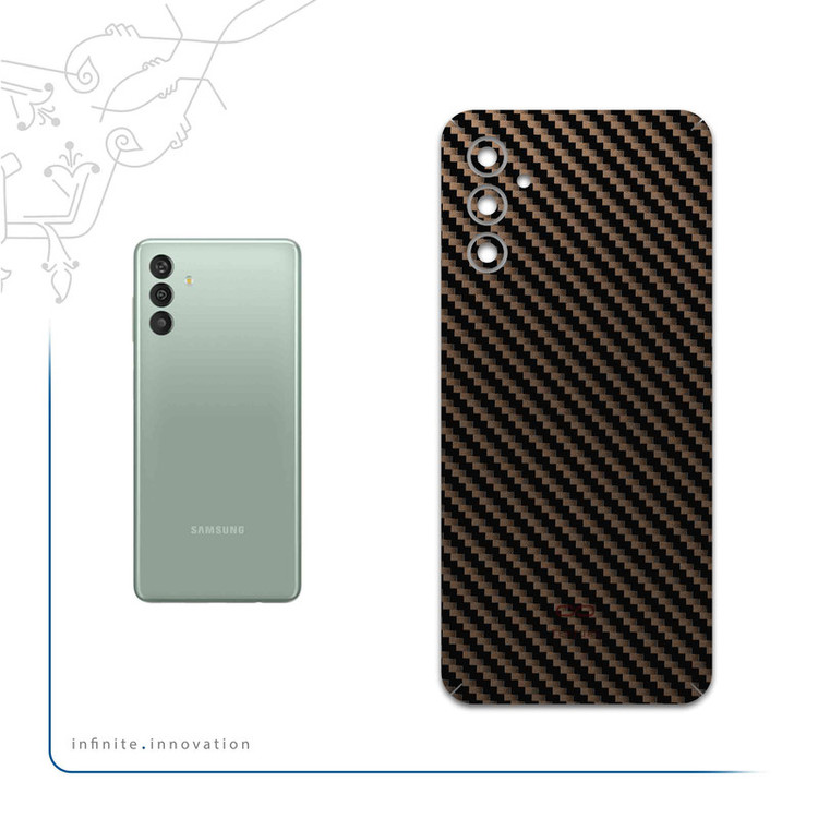 برچسب پوششی ماهوت مدل Glossy-Brown-Fiber مناسب برای گوشی موبایل سامسونگ Galaxy M13 (India)