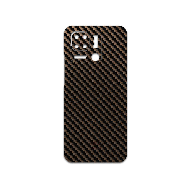 برچسب پوششی ماهوت مدل Glossy-Brown-Fiber مناسب برای گوشی موبایل شیائومی Redmi 10 Power