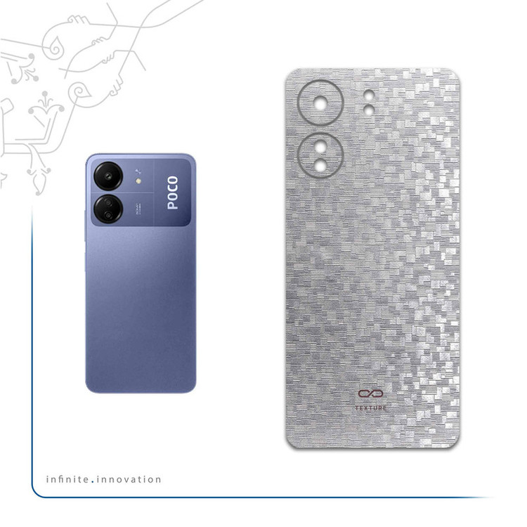 برچسب پوششی ماهوت مدل Silver-Silicon مناسب برای گوشی موبایل شیائومی Poco C65