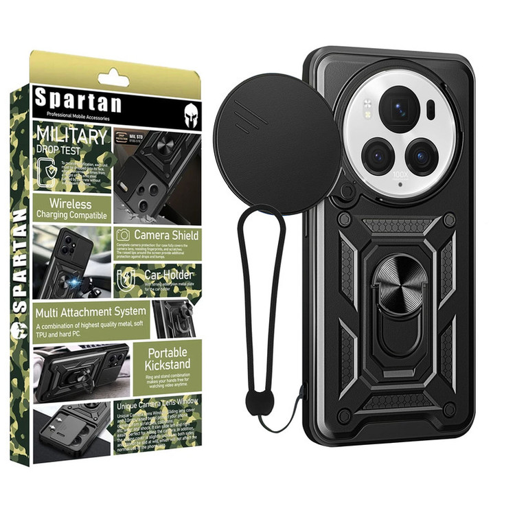 کاور اسپارتان مدل Defender Armor Strap مناسب برای گوشی موبایل آنر Magic 6 Pro به همراه بندآویز