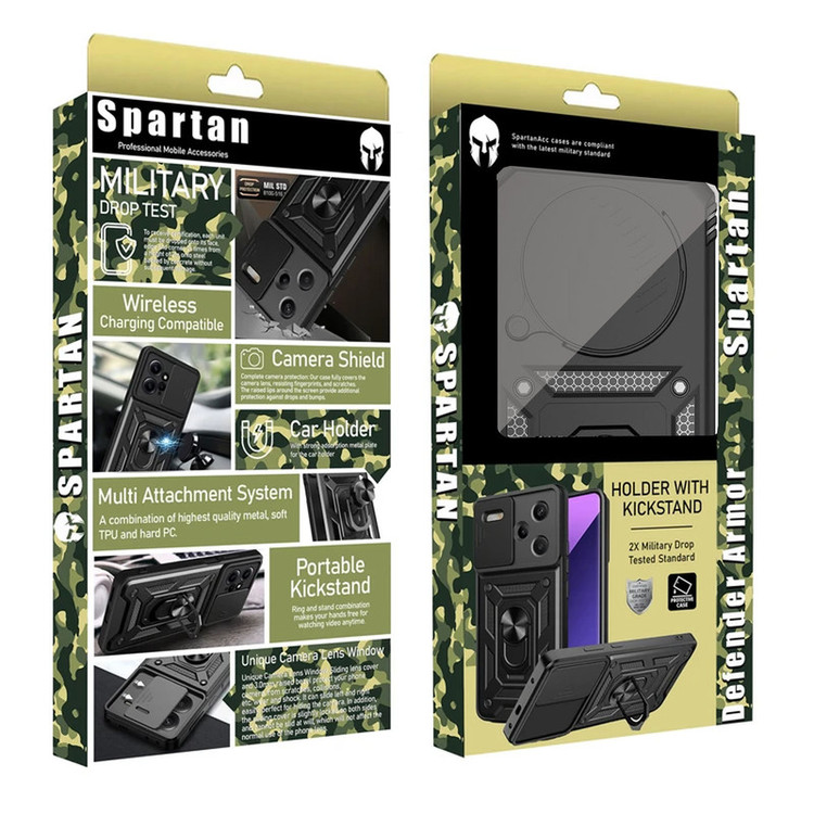 کاور اسپارتان مدل Defender Armor Strap مناسب برای گوشی موبایل آنر Magic 6 Pro به همراه بندآویز