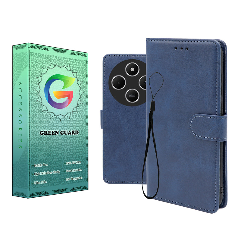 کیف کلاسوری گرین گارد طرح چرمی مدل Landing کد 03 مناسب برای گوشی موبایل شیائومی Redmi 14C / Poco C75 به همراه بند آویز