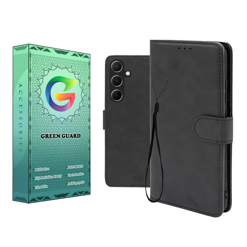 کیف کلاسوری گرین گارد طرح چرمی مدل Landing کد 06 مناسب برای گوشی سامسونگ Galaxy A36 به همراه بند آویز