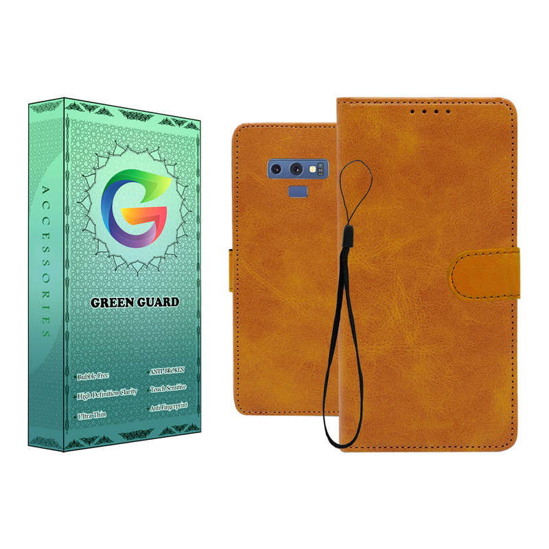 کیف کلاسوری گرین گارد طرح چرمی مدل Landing مناسب برای گوشی موبایل سامسونگ Galaxy Note 9 به همراه بند آویز