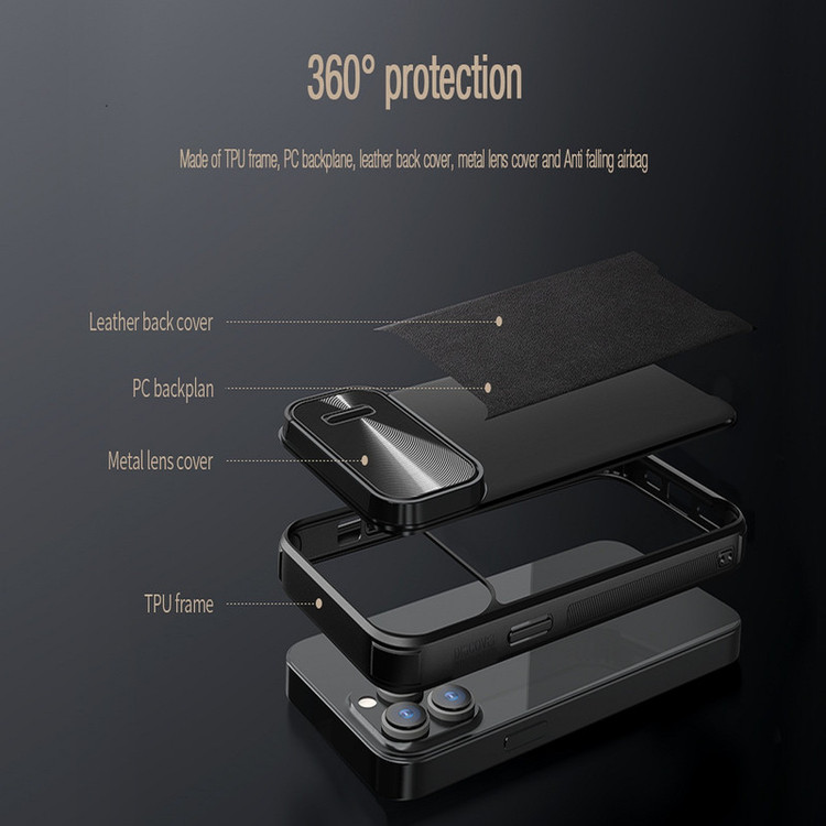کاور نیلکین مدل CamShield Leather S Case مناسب برای گوشی موبایل اپل iPhone 14 plus