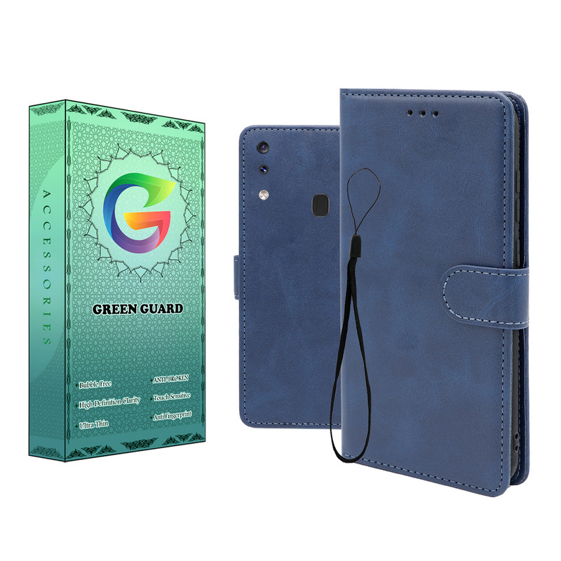 کیف کلاسوری گرین گارد طرح چرمی مدل Landing مناسب برای گوشی موبایل سامسونگ Galaxy A20 / A30 به همراه بند آویز