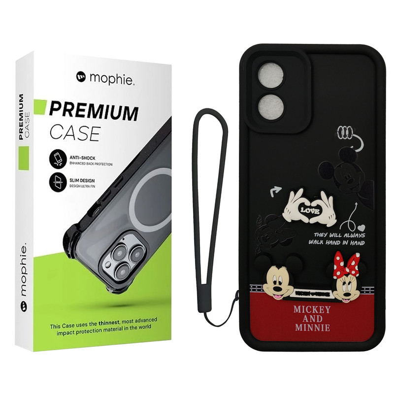 کاور موفی مدل Silicone Puffer Minni Mouse Strap مناسب برای گوشی موبایل موتورولا  Moto G04 به همراه بند