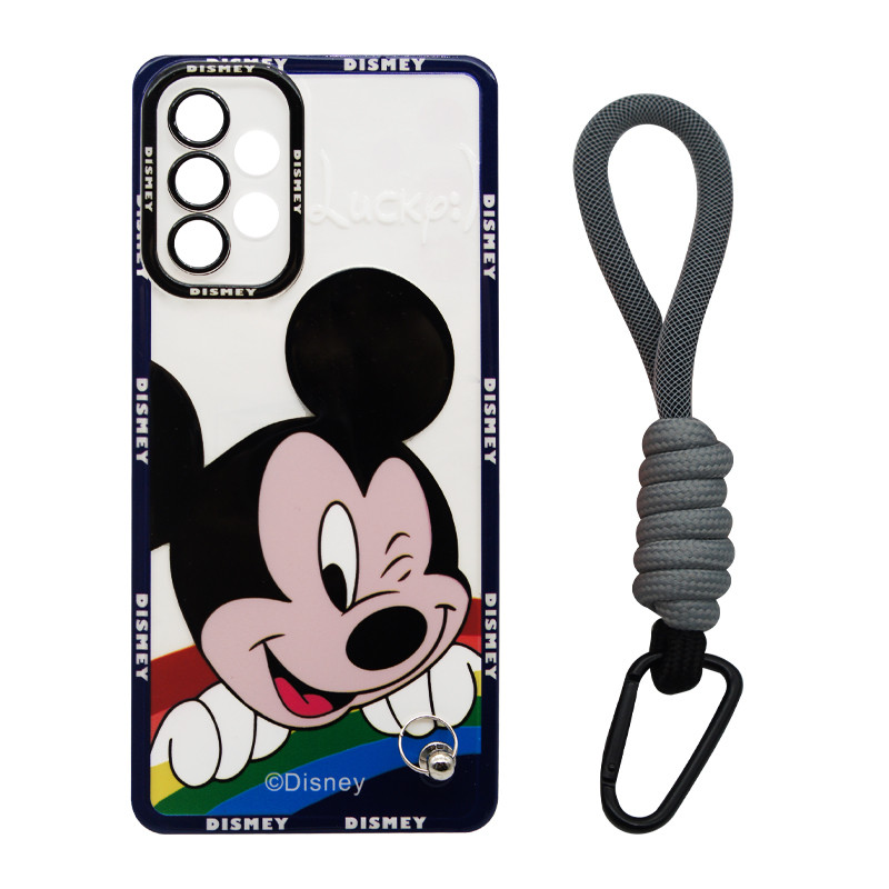 کاور مدل Mickey Mouse مناسب برای گوشی موبایل سامسونگ Galaxy A53 به همراه بند آویز