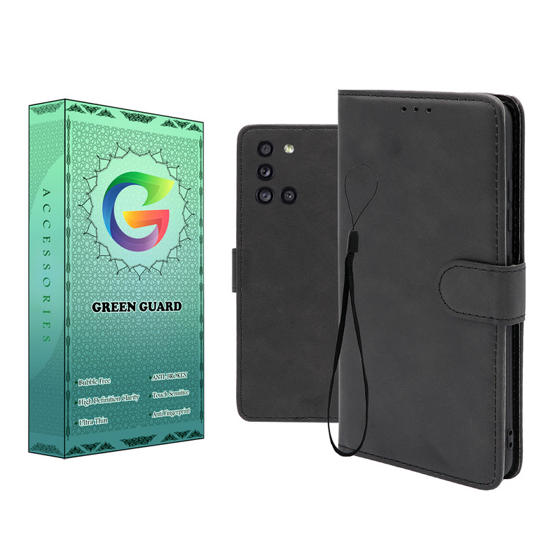 کیف کلاسوری گرین گارد طرح چرمی مدل Landing مناسب برای گوشی موبایل سامسونگ Galaxy A31 به همراه بند آویز
