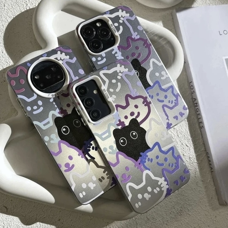 کاور مدل گربه رنگی مناسب برای گوشی موبایل اپل iphone 15 promax