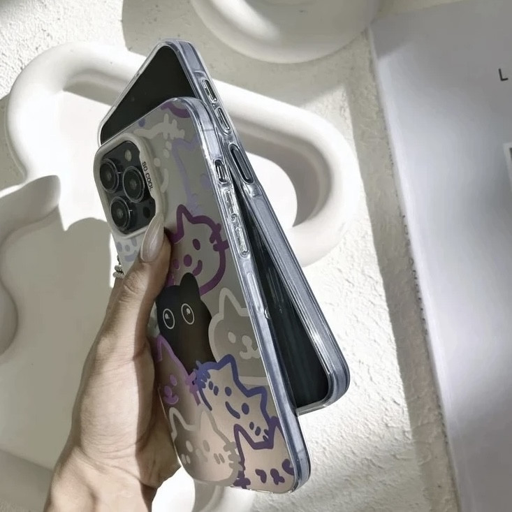 کاور مدل گربه رنگی مناسب برای گوشی موبایل اپل iphone 15 promax
