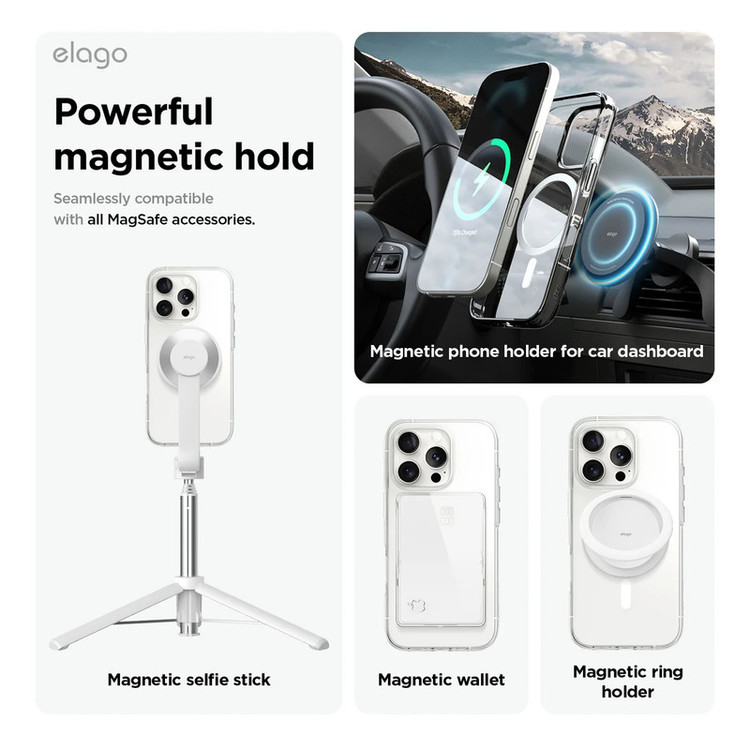 کاور موکولو مدل Clear Magsafe Strap مناسب برای گوشی موبایل اپل iPhone 16 Pro Max به همراه بند آویز