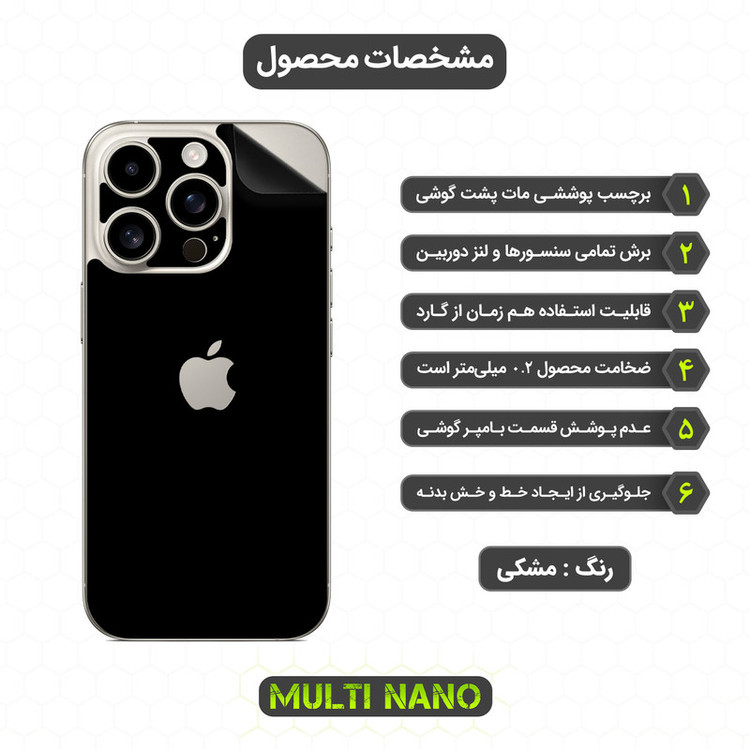 برچسب پوششی مولتی نانو مدل X-F1M مناسب برای گوشی موبایل اپل iPhone 16 Pro