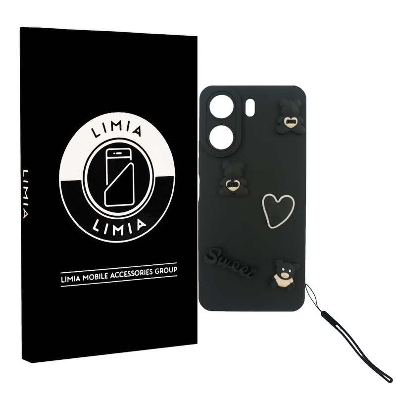 کاور لیمیا مدل عروسکی لنزدار ژله ای طرح Sweet مناسب برای گوشی موبایل شیائومی Redmi 13C به همراه بند آویز