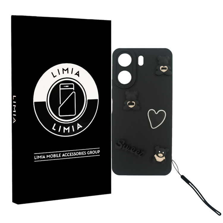 کاور لیمیا مدل عروسکی لنزدار ژله ای طرح Sweet مناسب برای گوشی موبایل شیائومی Redmi 13C به همراه بند آویز