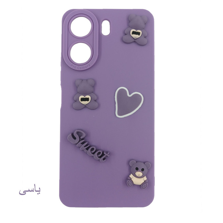 کاور لیمیا مدل عروسکی لنزدار ژله ای طرح Sweet مناسب برای گوشی موبایل شیائومی Redmi 13C به همراه بند آویز