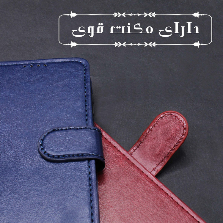 کیف کلاسوری لئون مدل Kiif مناسب برای گوشی موبایل سامسونگ Galaxy A51 به همراه بند آویز