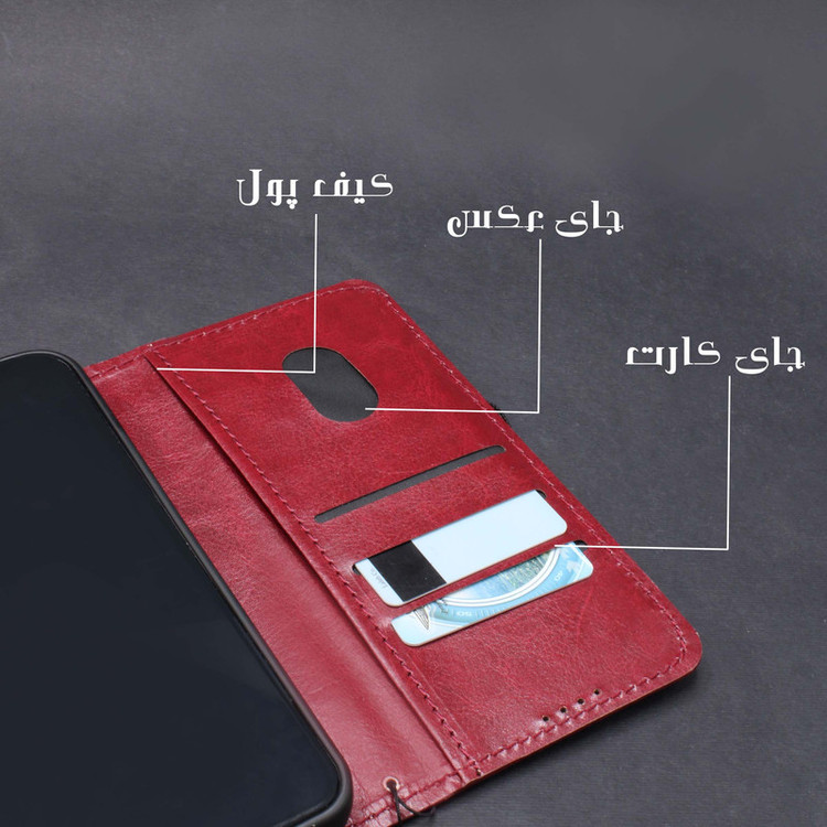 کیف کلاسوری لئون مدل Kiif مناسب برای گوشی موبایل سامسونگ Galaxy A51 به همراه بند آویز