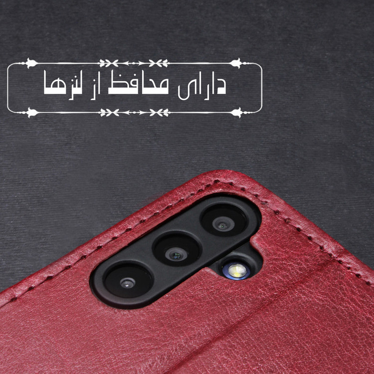 کیف کلاسوری لئون مدل Kiif مناسب برای گوشی موبایل سامسونگ Galaxy A51 به همراه بند آویز