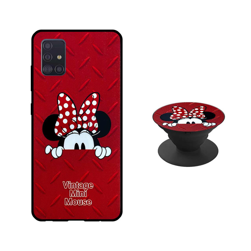 کاور دکین مدل Rikki طرح Minnie مناسب برای گوشی موبایل سامسونگ Galaxy A71 به همراه پایه نگهدارنده