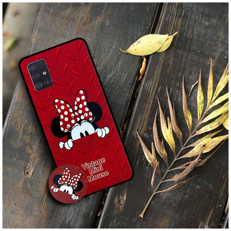 کاور دکین مدل Rikki طرح Minnie مناسب برای گوشی موبایل سامسونگ Galaxy A71 به همراه پایه نگهدارنده