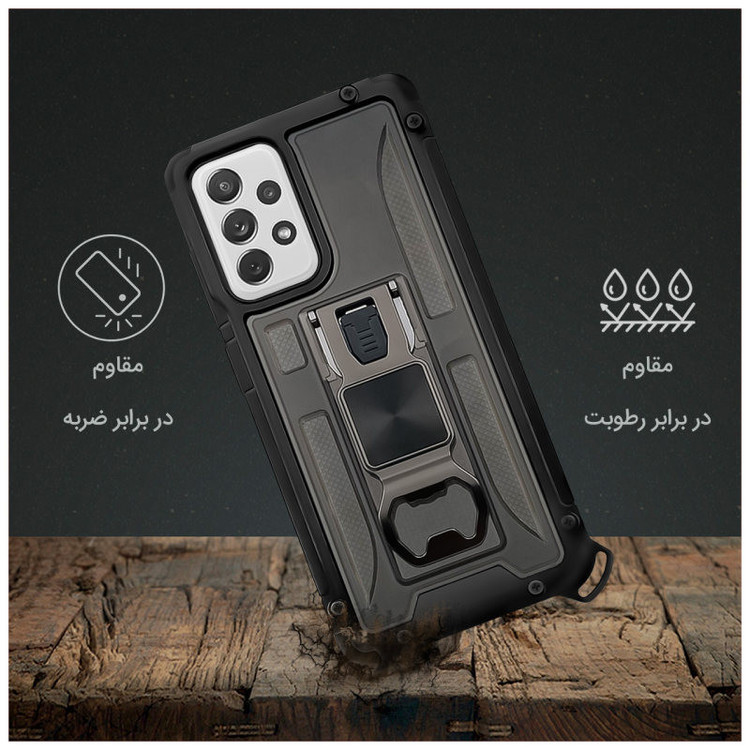 کاور آیرون من مدل Shock Proof مناسب برای گوشی موبایل سامسونگ Galaxy A72 4G / A72 5G به همراه قلم لمسی