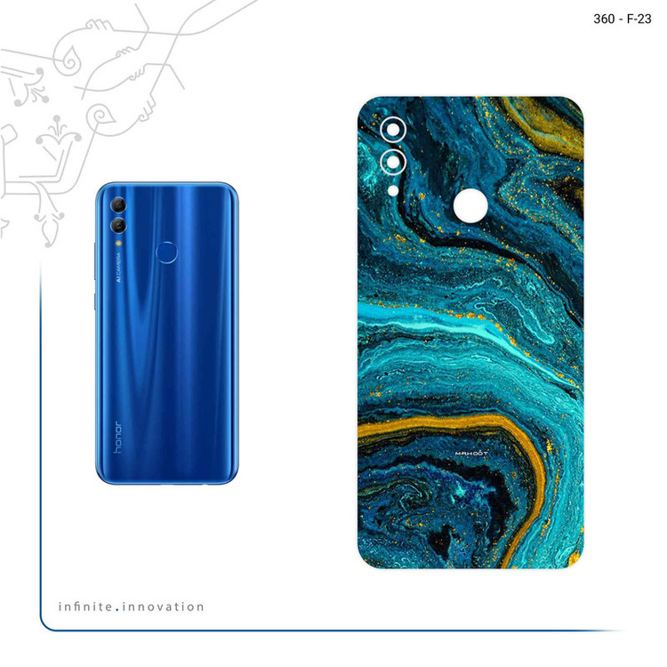 برچسب پوششی ماهوت مدل Turquoise marblewith golden streaks مناسب برای گوشی موبایل آنر 10 Lite
