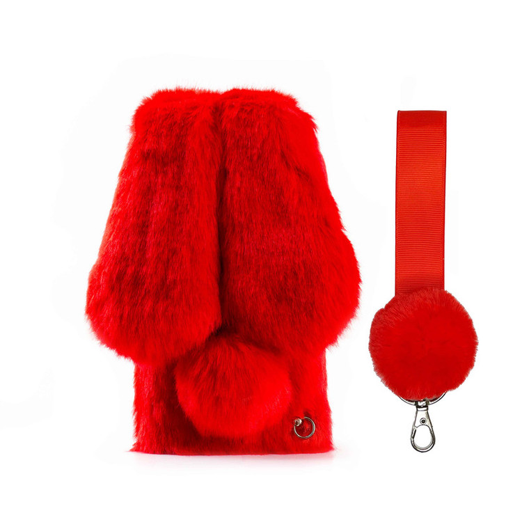 کاور مدل خرگوشی پشمالو مناسب برای گوشی موبایل سامسونگ Galaxy A04 به همراه بند