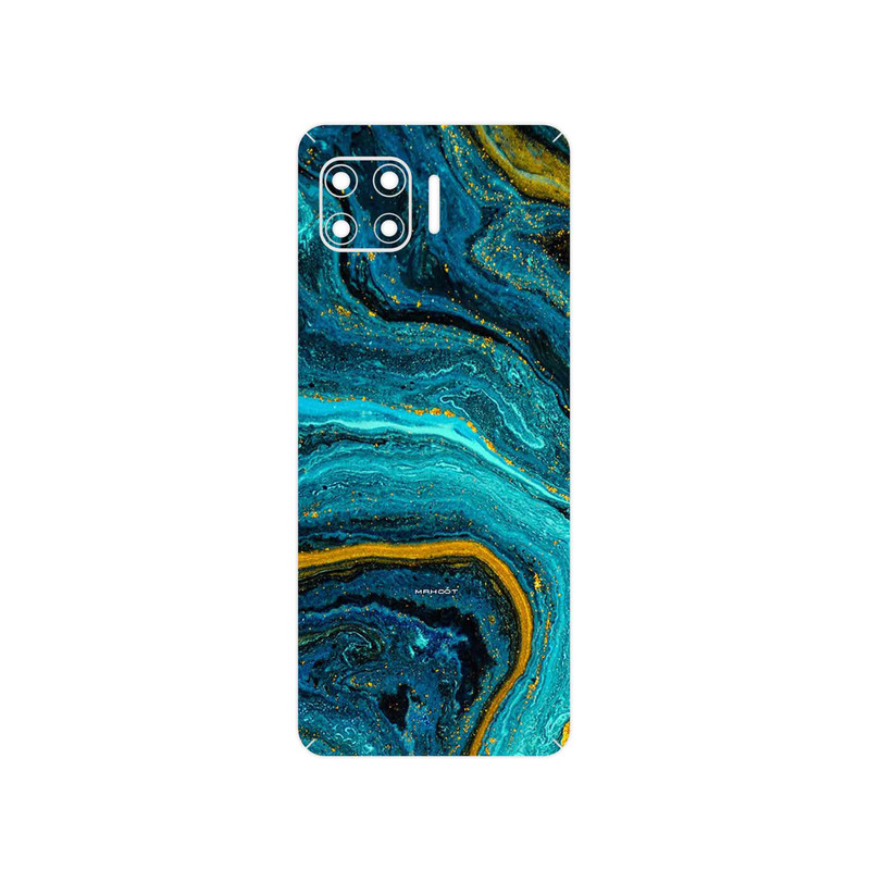 برچسب پوششی ماهوت مدل Turquoise marblewith golden streaks مناسب برای گوشی موبایل موتورولا Moto G 5G Plus