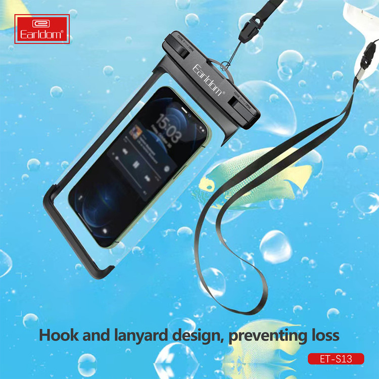 کاور موبایل ضد آب ارلدام مدل WATERPROOF TPU S13 مناسب برای گوشی موبایل تا سایز 6.5 اینچ