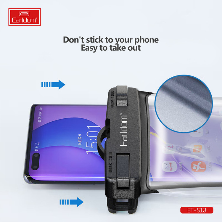 کاور موبایل ضد آب ارلدام مدل WATERPROOF TPU S13 مناسب برای گوشی موبایل تا سایز 6.5 اینچ
