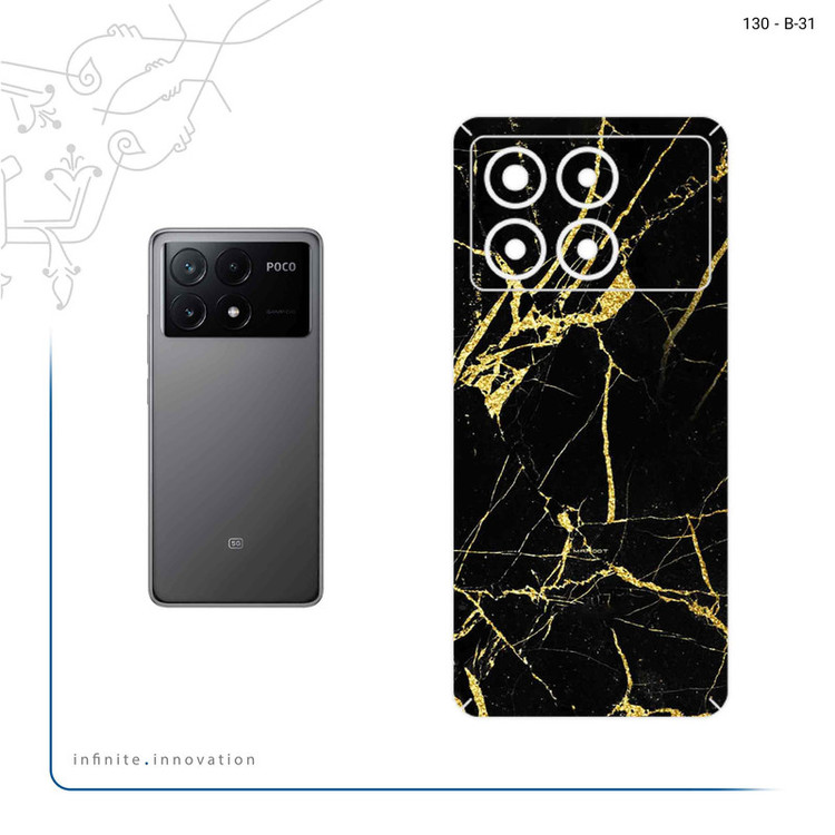 برچسب پوششی ماهوت مدل Graphite_Gold_Marble مناسب برای گوشی موبایل شیائومی Poco X6 Pro