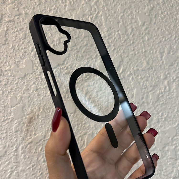 کاور مسیر مدل Clear Magnetic Black safe مناسب برای گوشی موبایل سامسونگ Galaxy A06