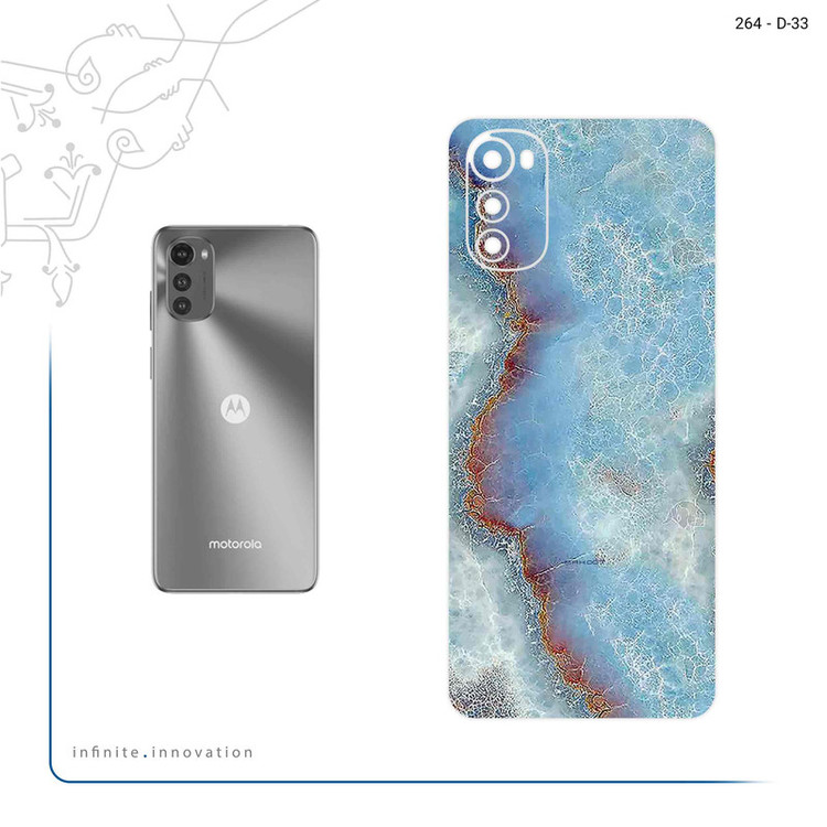 برچسب پوششی ماهوت مدل Blue_Ocean_Marble مناسب برای گوشی موبایل موتورولا Moto E32s