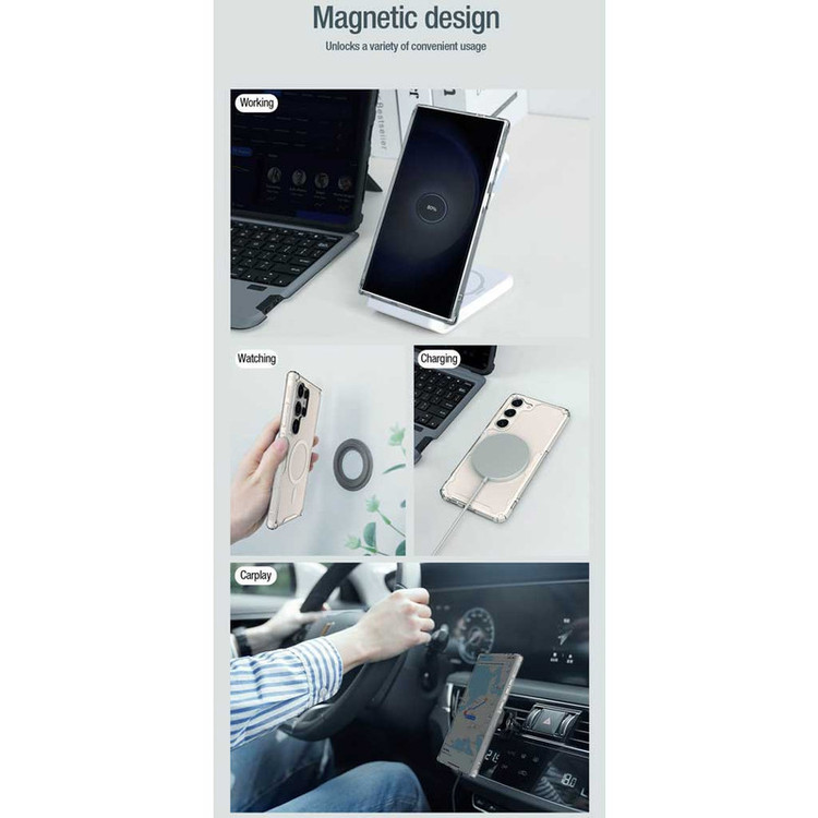 کاور نیلکین مدل Nature TPU Pro Magnetic مناسب برای گوشی موبایل سامسونگ Galaxy S24 Ultra