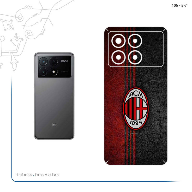 برچسب پوششی ماهوت مدل AC_Milan مناسب برای گوشی موبایل شیائومی Poco X6 Pro