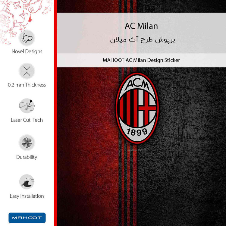 برچسب پوششی ماهوت مدل AC_Milan مناسب برای گوشی موبایل شیائومی Poco X6 Pro
