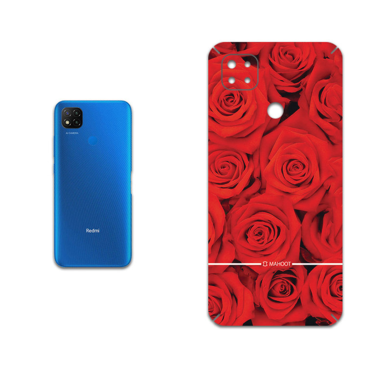 برچسب پوششی ماهوت مدل Red-Flower مناسب برای گوشی موبایل شیائومی Redmi 9C NFC