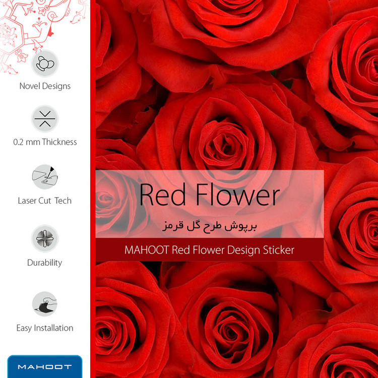 برچسب پوششی ماهوت مدل Red-Flower مناسب برای گوشی موبایل شیائومی Redmi 9C NFC
