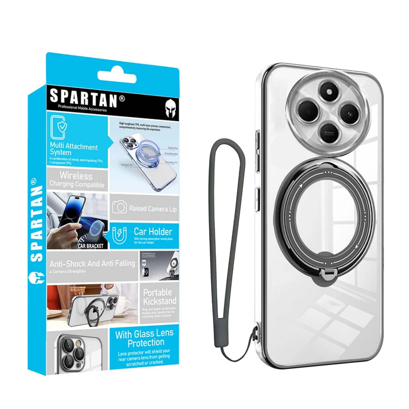 کاور اسپارتان مدل Ring Stand Strap مناسب برای گوشی موبایل شیائومی Redmi A4 / Redmi 14C / Redmi 14R / Poco C75 به همراه بندآویز
