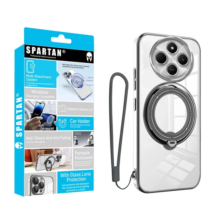 کاور اسپارتان مدل Ring Stand Strap مناسب برای گوشی موبایل شیائومی Redmi A4 / Redmi 14C / Redmi 14R / Poco C75 به همراه بندآویز